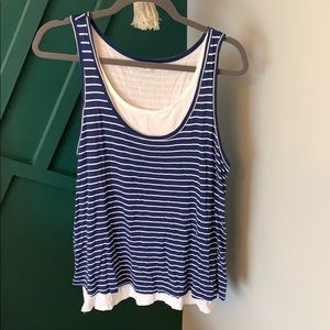 Gap Nursing Top Double Layer Blue/White Stripe